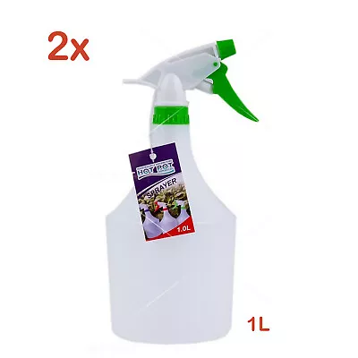 2x Mist Spray Bottle 1L Plastic Water Dispenser Flower Plant Garden Spray • $14.95