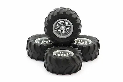 Genuine Lego® 4x Light Grey Wheels (56145) & Tractor Tyres (70695) - Free Post  • $24.95
