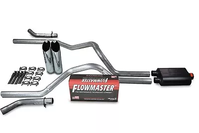 Chevy GMC 1500 07-14 2.5  Dual Exhaust Kits Flowmaster Super 40 Slash Tip Corner • $374.99