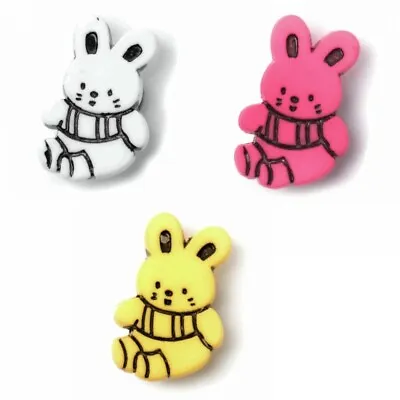 ABC Buttons 21mm Bunny Rabbit Button Nylon Shank 34 Lignes • £1.95