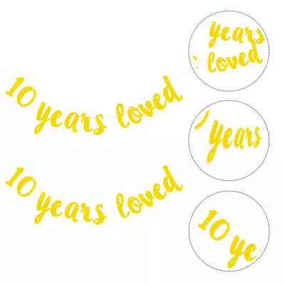  Birthday Banner Happy 10th Anniversary Party Decorations Year Loved Decorate • £4.99