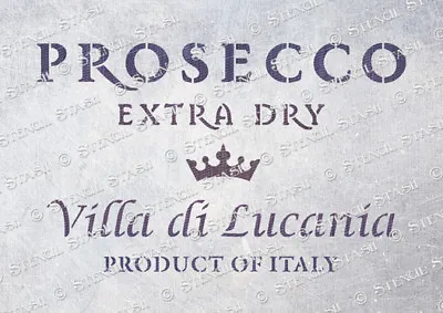 Prosecco STENCIL 5 Sizes PO Vintage Drinks Crate Furniture SUPERIOR 250 MYLAR • £8