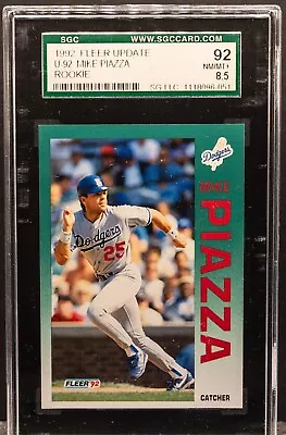 051 MIKE PIAZZA 1992 Fleer Update #U92 Rookie RC Dodgers SGC 92 NM 8.5 • $1.25