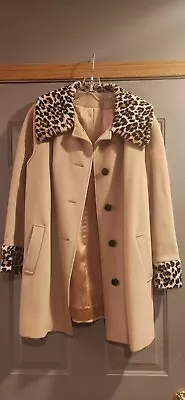 Stunning 1960s Vintage Leopard Print Coat 100% Wool Size M Union Tagged • $179.99