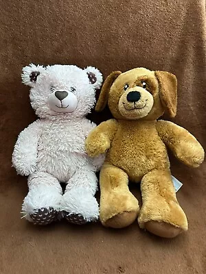 Build A Bear Workshop Pink Bear And Brown Puppy Dog Bundle • £12.50