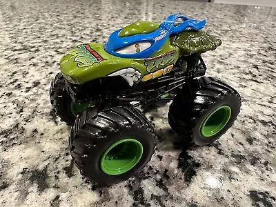 Hot Wheels Monster Jam Teenage Mutant Ninja Turtle TMNT Leonardo Blue Truck VHTF • $9.99