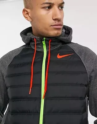 Nike Therma Training Jacket Synthetic Fill Quilted Hooded BV6298-032 Small $120 • $40.99