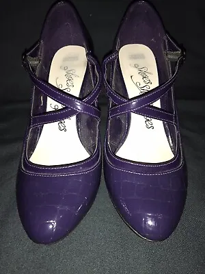 £4.99 • Buy Marks & Spencer Ladies Purple Patent Mock Croc Shoes 5