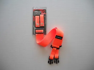 $26 • Buy Dimarzio Short Nylon Cliplock Strap 2 Inch Wide Orange Short Dd2200s