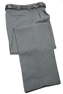 Mens Trousers Heather Gray Dress Pants Pleated Slacks W/ Belt New Sizes 30 To 42 • $23.99