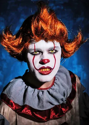 Adult Mens Halloween New Design It Clown Style Scary Fancy Dress Ginger Wig • £34.49