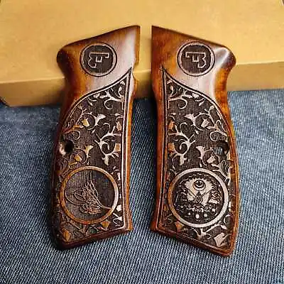 $29.99 • Buy CZ 75B GRIPS Pistol Turkish Walnut Wood Grips. Handmade. A Quality Nıce Floral 
