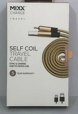 MIXX CHARGE | Self-Coil Travel Cable - USB To Micro USB - Rose Gold - 1 Metre • £5.99