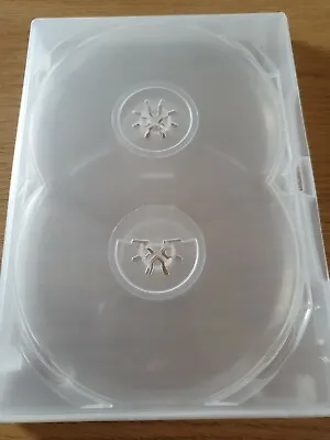 Clear Replacement Empty DVD Cover - Holds 4 Disc CD Storage Case 14mm Spine • £3.99