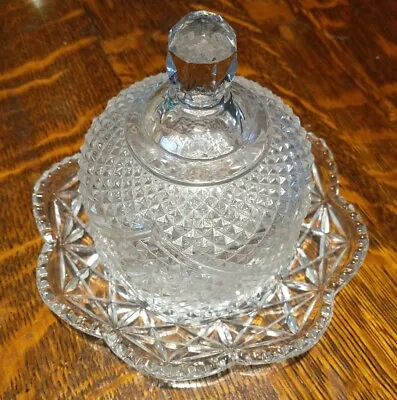 Vintage 1970s Avon Domed Covered Clear Pressed Glass Butter Dish • $9