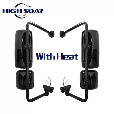 2PCS For Freightliner M2 Black Door Mirror Heated Assembly With Arm LH+RH Side • $235.98