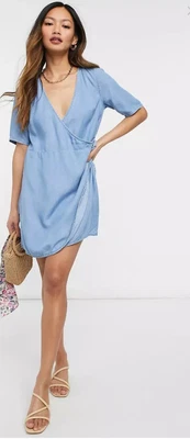 £11 • Buy Cute Soft Wrap Denim Dress