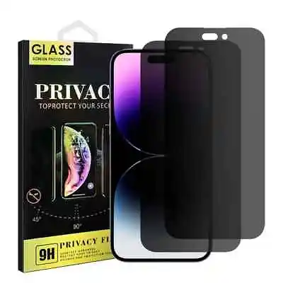 $6.99 • Buy 2x Privacy Tempered Glass Screen Protector For IPhone 15 14 13 12 11 Pro Max Xs