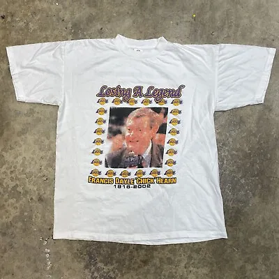 Vintage Francis Dayle Chick Hearn Los Angeles Lakers Memorial T-Shirt Size XL • $79.99