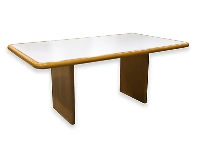Vintage Custom Made Tobocman Wood And White Laminate Dining Kitchen Table • $1200