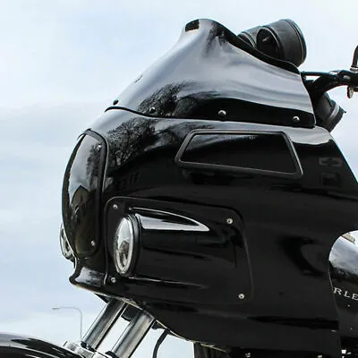 Klock Werks 9  Black Flare Windshield Harley FXRP Style Fairings FXR Dyna • $239.95