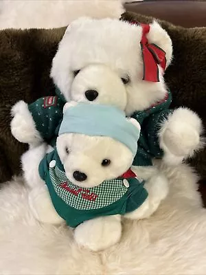 Dayton/Marshall Fields Santa Bear 2002 Mom & Baby Boy • $17.95