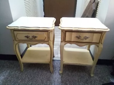 2 Vintage Wood Dixie French Provincial Nightstand Side End Bedside Tables We Shi • $400