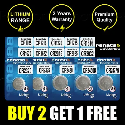 Renata Battery ➡BUY 2 GET 🎁1 FREE🎁 ALL LITHIUM CR2032 2340 2450 2032 Batteries • £2.11