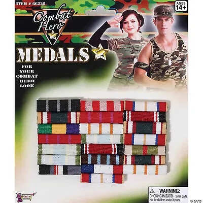 Military Ribbons Bars Medals Army Soldier Fancy Dress Costume Outfit Accessory • $168.53