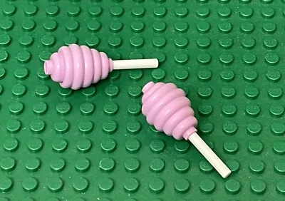 Lego 2 Bright Pink Cotton Candy With White BarCity Beehive / Mini Figure Foods • $4.50