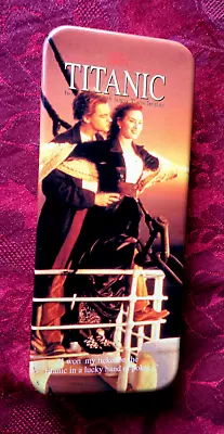 TITANIC 1997 Dicaprio Winslet Promo 20th Century Fox PENCIL CASE/TIN I’M FLYING • $34.99