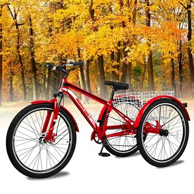 Adult Mountain Tricycle 7 Speed Three Wheel Bike 24/26/27.5 Inch Adults Trikes • $335