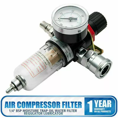 1/4  Air Brush Filter Regulator Gauge Compressor Water Separator Moisture Trap • $19.94