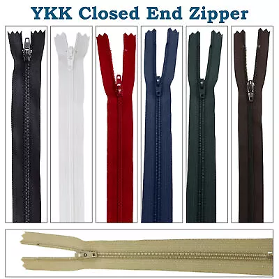 YKK Zips Closed-Ended All Sizes And Colours Handbags Purses • £2.29