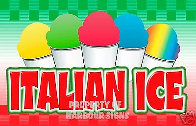 Italian Ice Concession Decal 14  Restaurant Food Truck Cart Stand Vinyl Sticker • $14.95