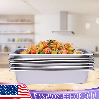 6-Pack Hotel Pans Commercial Steam Table Pan Stainless Steel Food Pan 1/2 Size • $32.90
