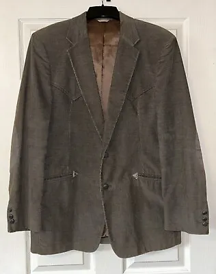 Mesquite By Niver Western Blazer Jacket Sport Coat Grey Corduroy Elbow Patch 44R • $45