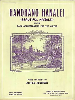 Hanohano Hanalei Sheet Music Hawaiian Guitar 1936 Alfred Alohikea Beautiful Oahu • $13.50