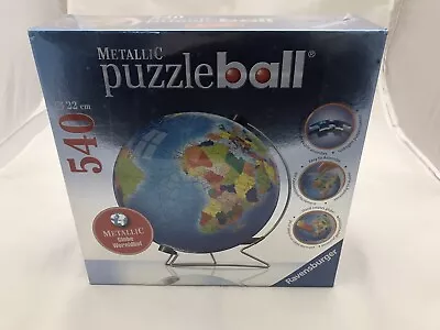 Ravensburger Metallic 540 Piece Earth Puzzleball 3D New Sealed • $59.95