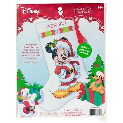 £18.45 • Buy Dimensions Disney Counted Cross Stitch Kit Mickey Mouse Christmas Stocking