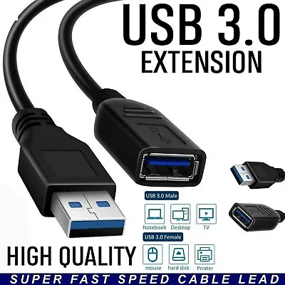 USB Extension Cable USB 3.0 Extender Cord Type A Male To A Female Xbox AU • $18.98