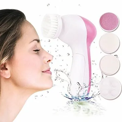 5 In 1 Electric Face Facial Cleaner Brushes Deep Cleansing Spa Massager Scrubber • $8.99