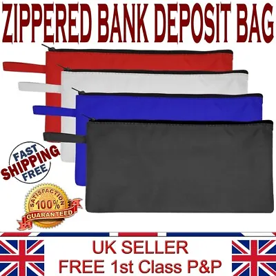 3x LTG Bank Deposit Cash Zip Bag Quality Multi Purpose Pouch Coin Taxi Polyester • £8.99