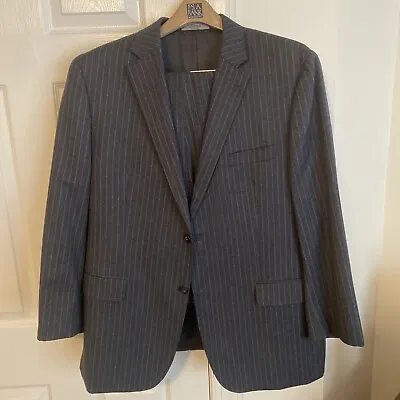 LAURE By RALPH LAUREN US 46R Gray  Pinstripe Wool Men's Suit • $42.50