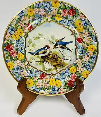 Daher Decorated Ware Two Birds Building A Nest 8  Tin Plate Made In Holland • $9.55