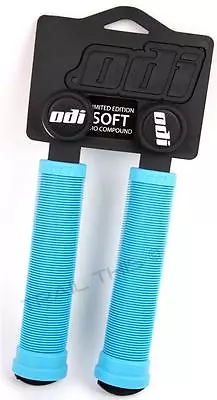 ODI Soft Flangeless AQUA BLUE Longneck Grips Softies BMX Bikes / Scooters 135mm  • $10.75