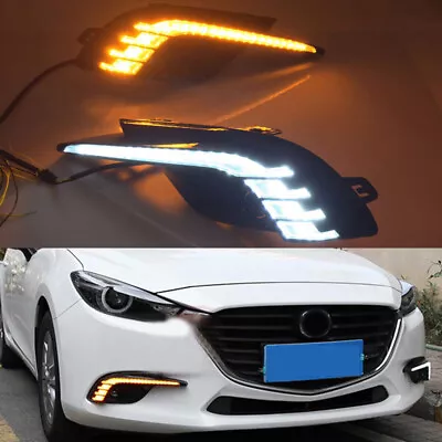 For 2017-2018 Mazda 3 LED DRL Turn Indicator Signal Daytime Running Fog Lights • $127.39