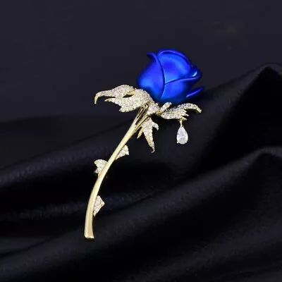 Fashion Elegant Rhinestone Rose Flower Brooches Lapel Pins Jewelry Decoration&&h • £3.13