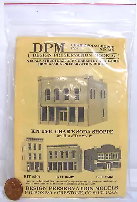 DPM Design Preservation Models N Scale Char's Soda Shop #504 USA RXC • $17.95