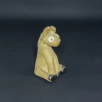 Vintage Clay Donkey Figurine Handmade Artist Signed Whimsical Funny Big Eyes • $9